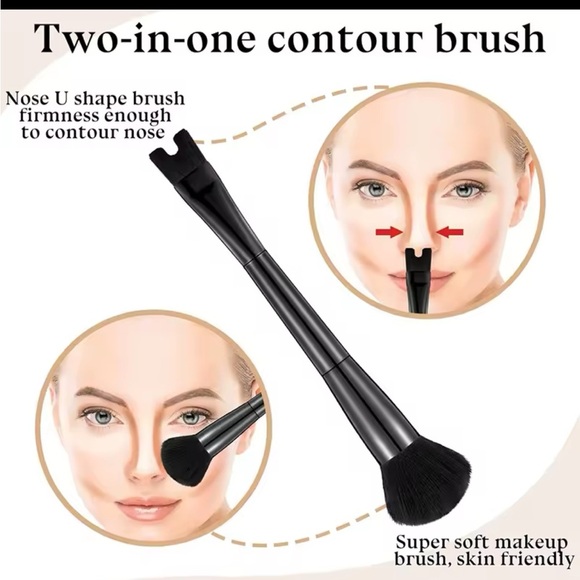 Nose Contour Brush U-Shaped 2-in-1 Makeup For Nose Contouring Beauty - Picture 6 of 6